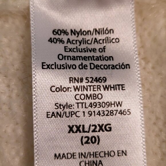 Time and Tru NWOT Fair Isle Fuzzy Ivory Gold Pink & Blue Sweater Size XXL - Picture 9 of 10